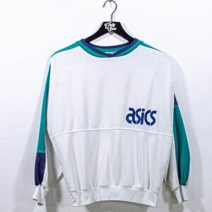 Asics ColorBlock Spell Out Sweatshirt Medium VTG 90s Blokecore Sports